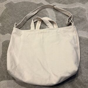 BAGGU Cream Canvas Tote Bag